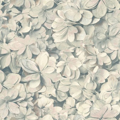 York Wallcovering Hydrangea Bloom Wallpaper Grey/Pink