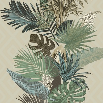 York Wallcovering Tropical Oasis Stripe Wallpaper Pebble