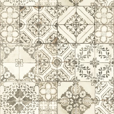 York Wallcovering Mediterranean Tile Wallpaper Neutral