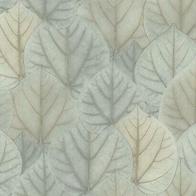 York Wallcovering Leaf Concerto Wallpaper Blue/Taupe