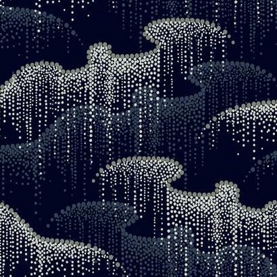 York Wallcovering Moonlight Pearls Wallpaper Navy