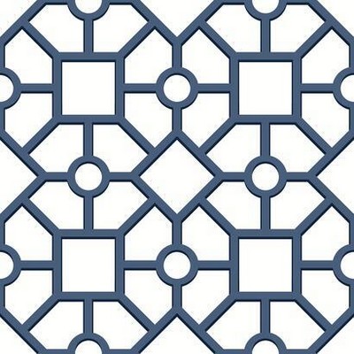 York Wallcovering Hedgerow Trellis Peel and Stick Wallpaper Navy/Blue