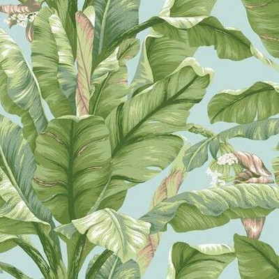 York Wallcovering Banana Leaf Peel and Stick Wallpaper Blue/Green