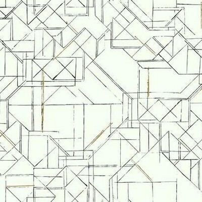 York Wallcovering Prism Schematics Peel and Stick Wallpaper Black/Gold