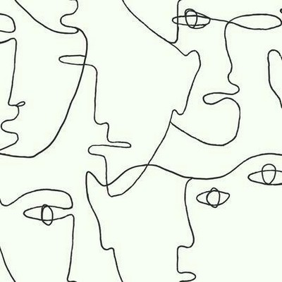 York Wallcovering Pablo Portraits Peel and Stick Wallpaper Black