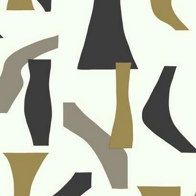 York Wallcovering Modernist Peel and Stick Wallpaper Black/Gold