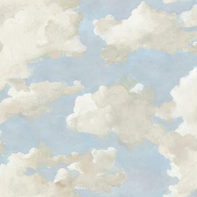 York Wallcovering Clouds on Canvas Peel and Stick Wallpaper Blue