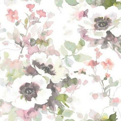 York Wallcovering Garden Anemone Peel and Stick Wallpaper Coral/Mint
