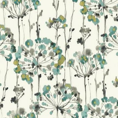 York Wallcovering Flourish Peel and Stick Wallpaper Turquoise