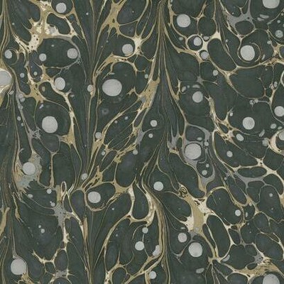 York Wallcovering Marbled Endpaper Peel and Stick Wallpaper Black/Gold
