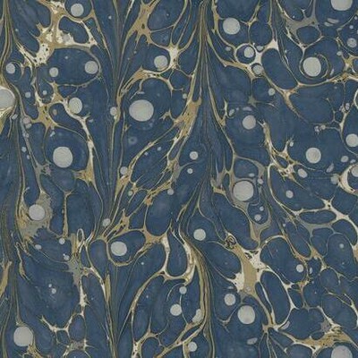 York Wallcovering Marbled Endpaper Peel and Stick Wallpaper Navy