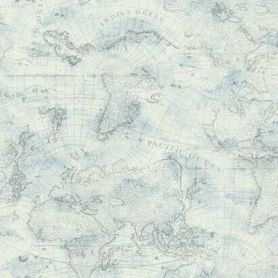 York Wallcovering Coastal Map Peel and Stick Wallpaper Blue/Gray