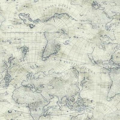 York Wallcovering Coastal Map Peel and Stick Wallpaper Blue/Beige