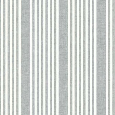 York Wallcovering French Linen Stripe Peel and Stick Wallpaper Gray