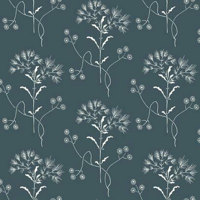 York Wallcovering Magnolia Home Wildflower Peel and Stick Wallpaper White/Blue
