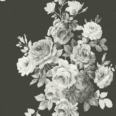 York Wallcovering Magnolia Home Tea Rose Peel and Stick Wallpaper Black/White