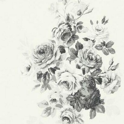 York Wallcovering Magnolia Home Tea Rose Peel and Stick Wallpaper White/Black