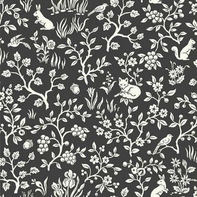 York Wallcovering Magnolia Home Fox & Hare Peel and Stick Wallpaper Black