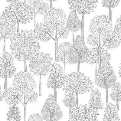York Wallcovering Treetops Peel and Stick Wallpaper Gray