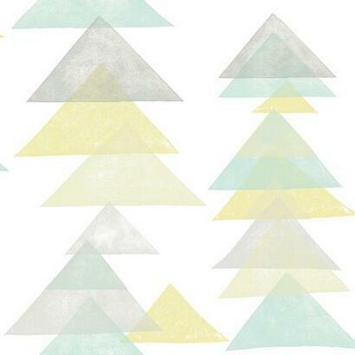 York Wallcovering Triangles Peel and Stick Wallpaper Aqua/Yellow