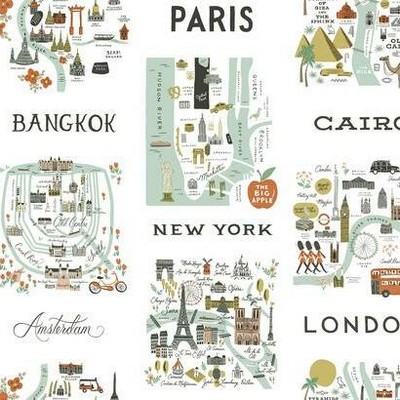 York Wallcovering City Maps Peel and Stick Wallpaper Mint