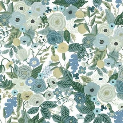 York Wallcovering Garden Party Peel and Stick Wallpaper Blue