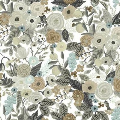 York Wallcovering Garden Party Peel and Stick Wallpaper Off White/Brown