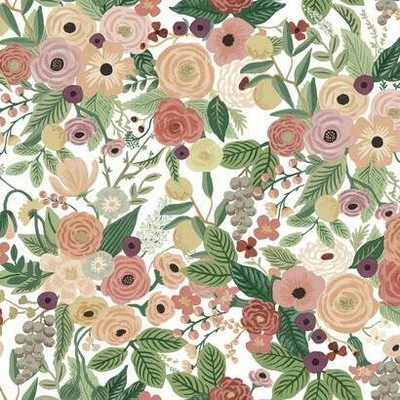 York Wallcovering Garden Party Peel and Stick Wallpaper Burgundy