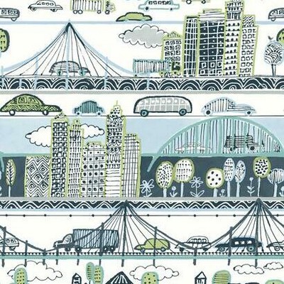 York Wallcovering Urban Stripe Peel and Stick Wallpaper Blue/Green