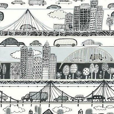 York Wallcovering Urban Stripe Peel and Stick Wallpaper Neutral