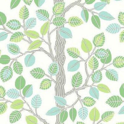 York Wallcovering Forest Leaves Peel and Stick Wallpaper Green