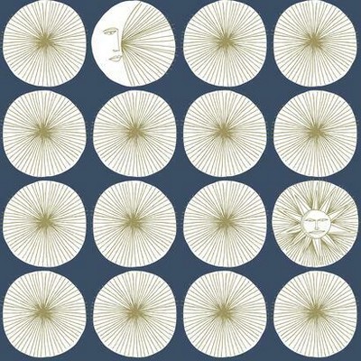 York Wallcovering Soho Starburst Peel and Stick Wallpaper Blue/Gold