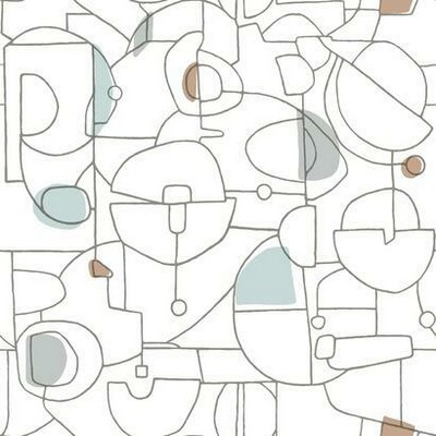 York Wallcovering Fauvist Peel and Stick Wallpaper Blue/Brown