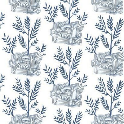 York Wallcovering Seedlings Peel and Stick Wallpaper Blue