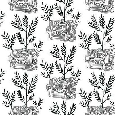 York Wallcovering Seedlings Peel and Stick Wallpaper Black