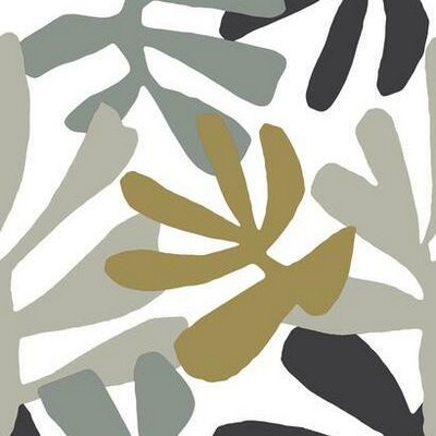 York Wallcovering Kinetic Tropical Peel and Stick Wallpaper Black/Gray