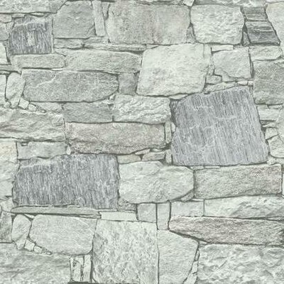 York Wallcovering Chateau Stone Peel and Stick Wallpaper Gray