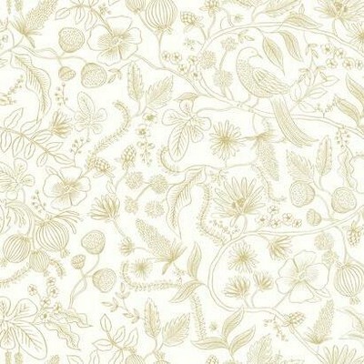 York Wallcovering Aviary Peel and Stick Wallpaper Off White/Gold