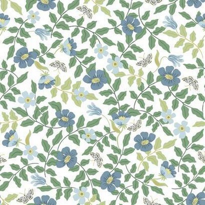 York Wallcovering Primrose Peel and Stick Wallpaper Blue/Off White