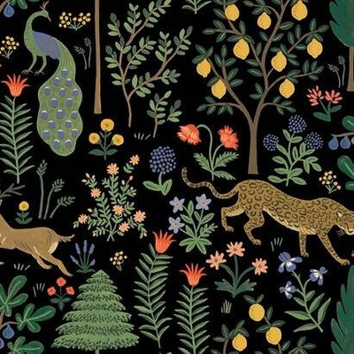 York Wallcovering Menagerie Peel and Stick Wallpaper Black