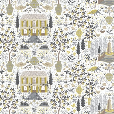 York Wallcovering Camont Wallpaper Linen/Gold