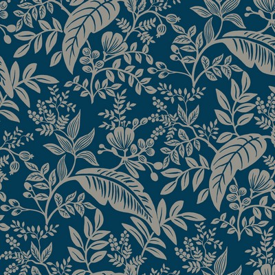 York Wallcovering Canopy Wallpaper Indigo/Silver