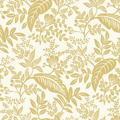 York Wallcovering Canopy Wallpaper Gold/White