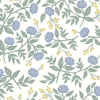 York Wallcovering Peonies Wallpaper Periwinkle/Sage