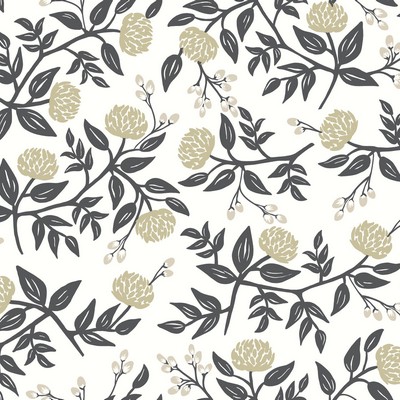 York Wallcovering Peonies Wallpaper White/Black