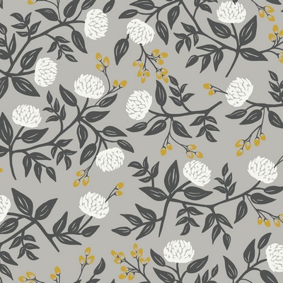 York Wallcovering Peonies Wallpaper Gray