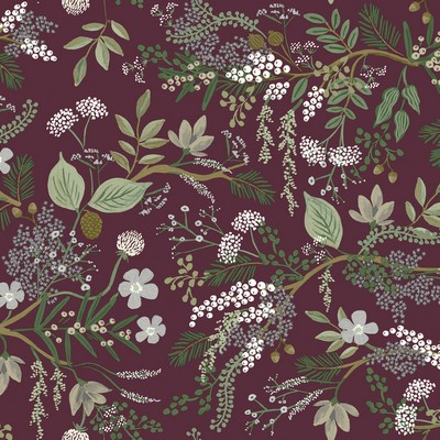 York Wallcovering Juniper Forest Wallpaper Burgundy