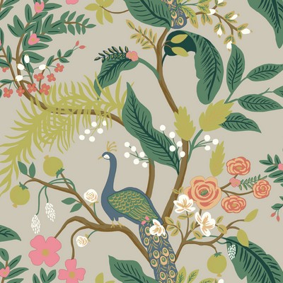 York Wallcovering Peacock Wallpaper Linen