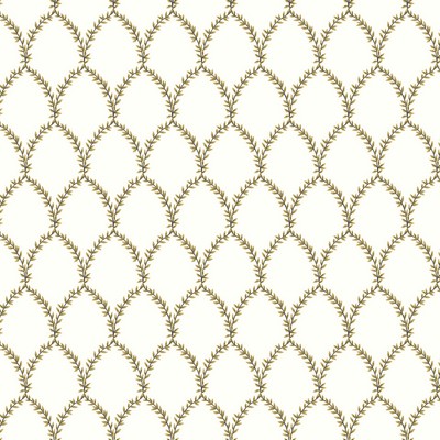 York Wallcovering Laurel Wallpaper Gold/White