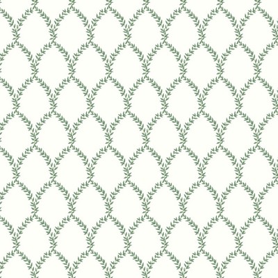 York Wallcovering Laurel Wallpaper Green/White